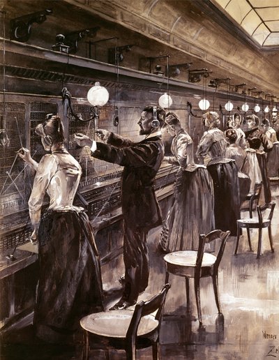 The Berlin Central Telephone Exchange, c.1890 by Werner Zehme